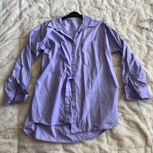 LOFT Lavender Button-Down Shirt